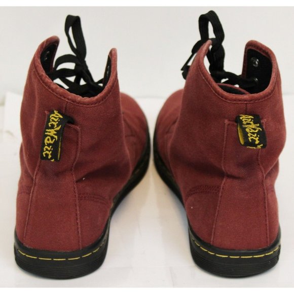 Dr  Doc Martens Womens Canvas Hi Tops sz 8 Shoreditch Cherry Red Shoes Air Wair - Picture 4 of 10